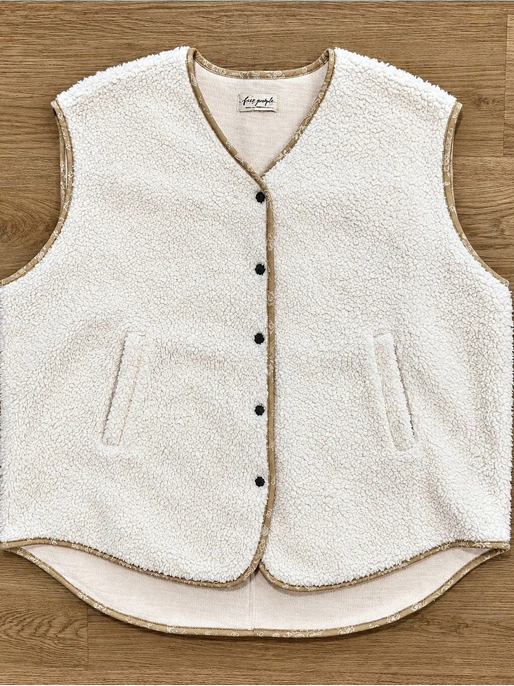 Free People Oversized Outlaw Sherpa Vest in White Medium (fits like a 1x)